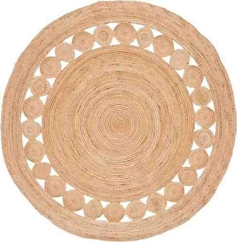 Braided Round jute Rug Hand Woven Jute Area Carpet Floor Mat